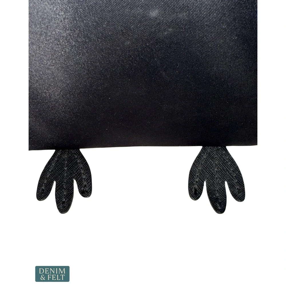 Kate Spade Owl Mini Backpack Novelty Black‎ Nylon Faux Fur Whimsical Animal Bag